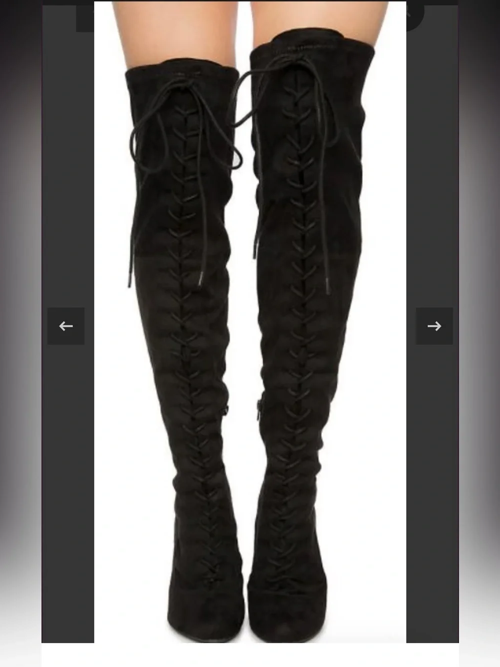 Wild Diva Black Over-the-Knee Lace-Up Boots